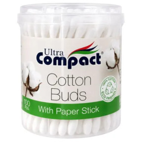 Ватные палочки Ultra Compact Cotton Buds With Paper Stick, 100 шт